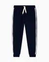 Ea7 Logo Series Cotton-blend Joggers In Blue