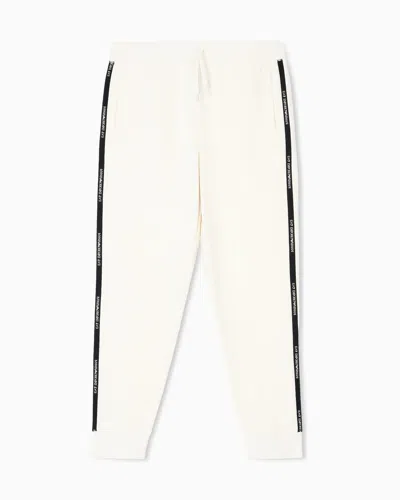 Ea7 Logo Series Cotton-blend Joggers In White
