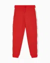 Ea7 Logo Series Cotton-blend Joggers In Red