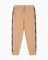 Ea7 Logo Series Cotton-blend Joggers In Sand