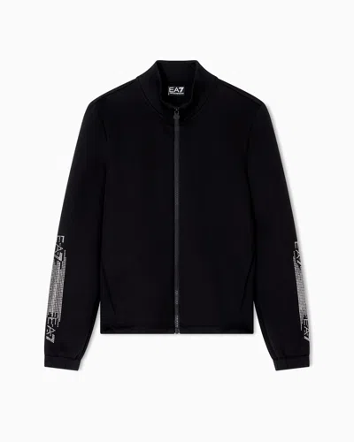 Ea7 Logo Series Cotton-blend Zip-up Sweatshirt