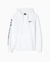 Ea7 Logo Series Cotton Hooded, Zip-up Sweatshirt In White