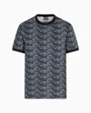 Ea7 Logo Series Cotton Jersey Crew-neck T-shirt With Monogram Print In Black