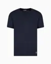 Ea7 Logo Series Cotton-jersey T-shirt In Navy Blue