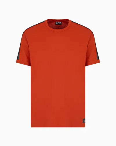 Ea7 Logo Series Cotton-jersey T-shirt In Orange