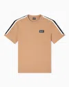 Ea7 Logo Series Cotton-jersey T-shirt In Sand