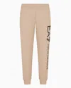 Ea7 Logo Series Cotton Joggers In Beige
