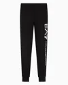 Ea7 Logo-print Cotton Track Pants In Black