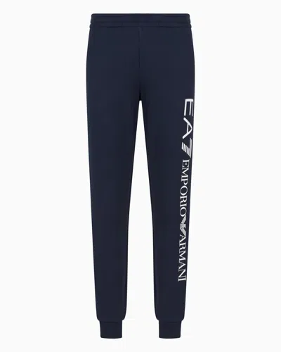 Ea7 Logo Series Cotton Joggers In Black