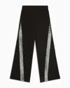 Ea7 Logo Series Girl Cotton Blend Trousers In Black