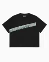 Ea7 Logo Series Girl Organic-cotton Crew-neck T-shirt In Black