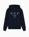 Ea7 Logo Series Hooded Sweatshirt In French Terry Cotton