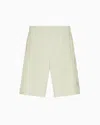 Ea7 Logo Series Organic-cotton Bermuda Shorts In Green