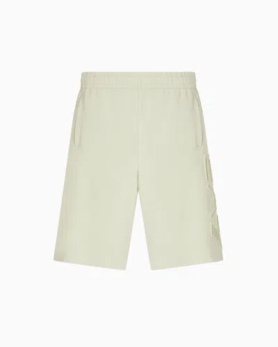 Ea7 Logo Series Organic-cotton Bermuda Shorts In Green