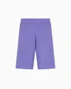 Ea7 Logo Series Organic-cotton Bermuda Shorts In Purple