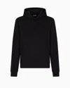 Ea7 Logo Series Organic-cotton Hooded Sweatshirt In Black