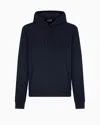 Ea7 Logo Series Organic-cotton Hooded Sweatshirt In Blue