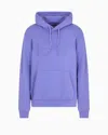 Ea7 Logo Series Organic-cotton Hooded Sweatshirt In Purple