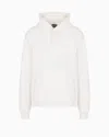 Ea7 Logo Series Organic-cotton Hooded Sweatshirt In White
