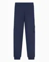 Ea7 Logo Series Organic-cotton Joggers In Blue