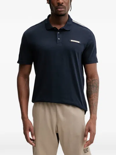 Ea7 Logo Series Polo Shirt In Blue