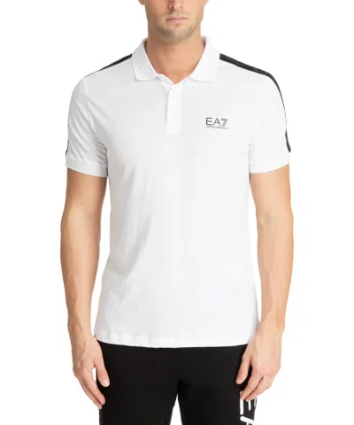 Ea7 Logo Series Polo Shirt In White