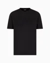 Ea7 Logo Series Short-sleeved Organic Cotton Jersey T-shirt In Black