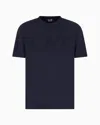 Ea7 Logo Series Short-sleeved Organic Cotton Jersey T-shirt In Blue