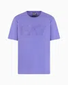Ea7 Logo Series Short-sleeved Organic Cotton Jersey T-shirt In Purple