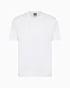 Ea7 Logo Series Short-sleeved Organic Cotton Jersey T-shirt In White
