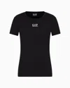 Ea7 Logo Series Stretch Cotton And Modal T-shirt In Black