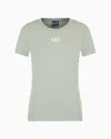 Ea7 Logo Series Stretch Cotton And Modal T-shirt In Green