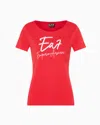 Ea7 Logo Series Stretch-cotton Boat-neck T-shirt