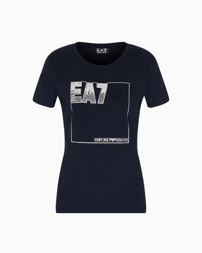 Ea7 Logo Series Stretch-cotton Crew-neck T-shirt