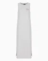 Ea7 Logo Series Stretch-cotton Long Dress In Grey