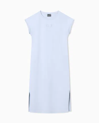 Ea7 Logo Series Stretch Jersey Dress In Blue