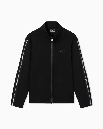 Ea7 Logo Series Stretch Modal Blend Sweatshirt In Black
