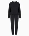 Ea7 Logo Series Stretch Modal Blend Tracksuit In Black