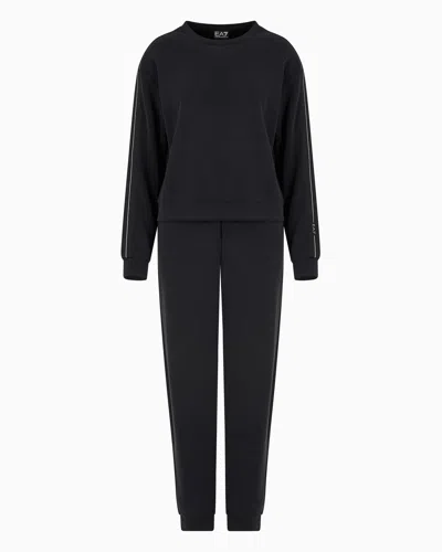 Ea7 Logo Series Stretch Modal Blend Tracksuit In Black