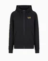 Ea7 Logo Series Sweatshirt Mit Kapuze Aus Baumwollmischgewebe In Black