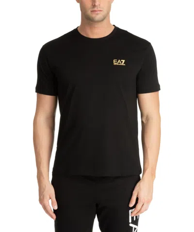 Ea7 Logo-print Cotton T-shirt In Black