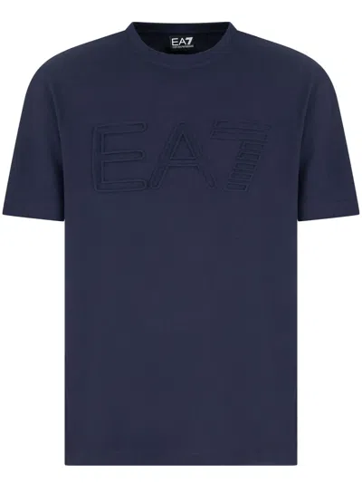 Ea7 Logo Series T-shirt In Blue