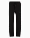 Ea7 Logo Series Trousers In Recycled Fabric And Stretch Viscose In Black