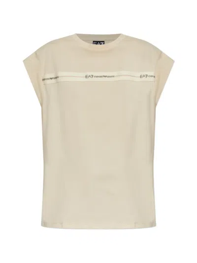 Ea7 Logo Series T-shirt In Neutral