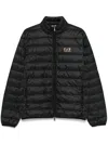 Ea7 Logo Short Down Jacket In Black