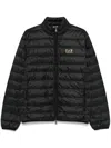 Ea7 Logo Short Down Jacket In Black