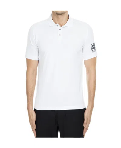 Ea7 Logo Short-sleeved Polo Shirt In White