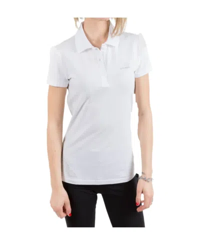 Ea7 Logo Short-sleeved Polo Shirt In White