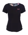 Ea7 Logo Short-sleeved T-shirt In Black