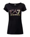 Ea7 Logo Short-sleeved T-shirt In Blue